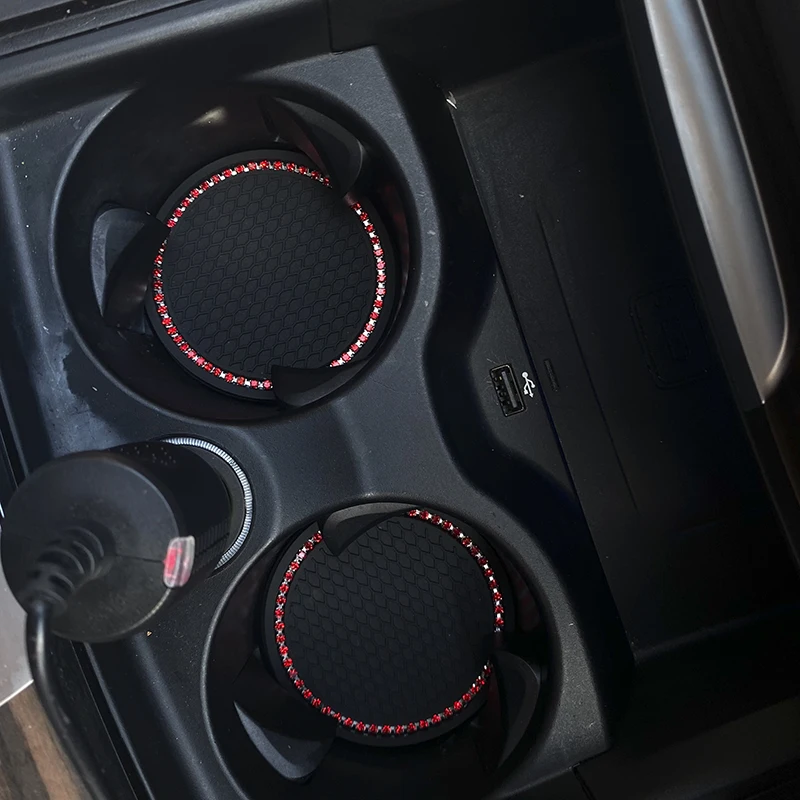 2 Pcs Universal Car Cup Mats Non-slip Mat Silicone Biling Water Mat Non-Slip Cover Interior Decoration Car Interior Accessories
