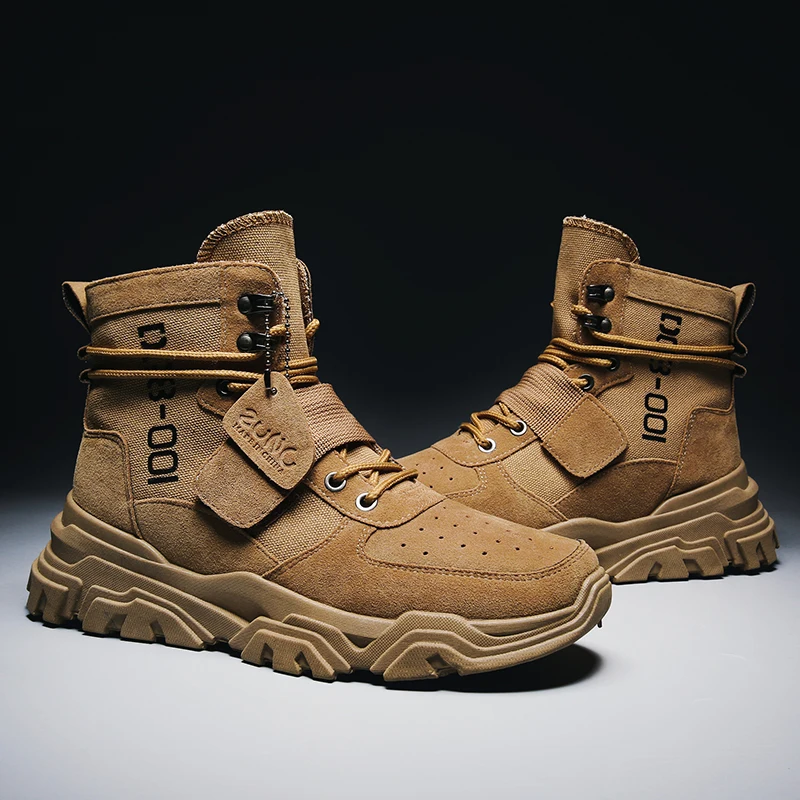 Vast Wave Suede Army Boot Canvas Men's Military boot Male Shoes Safety
Motocycle Boots Combat Mens Soldier Ankle Boot Tactical
