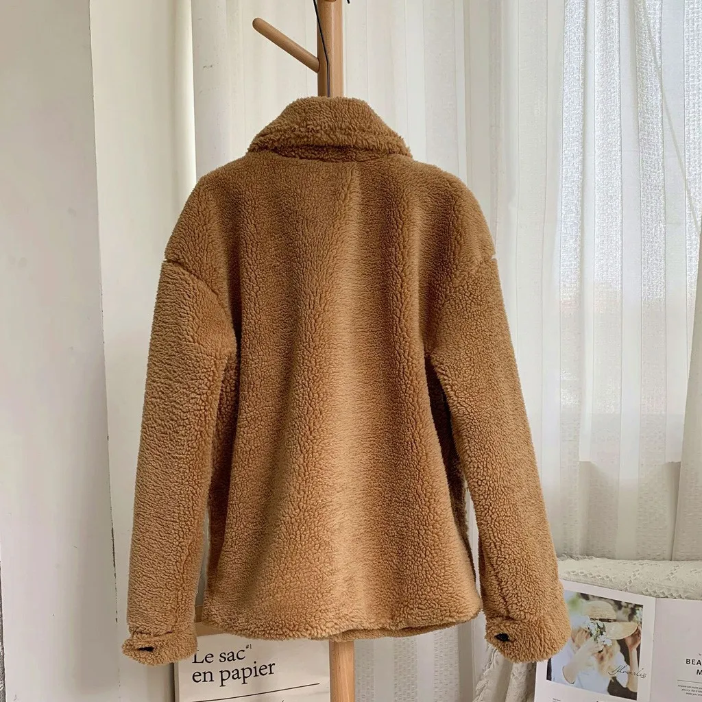 SAGACE Повседневная зимняя теплая Женская бархатная парка пальто с карманами