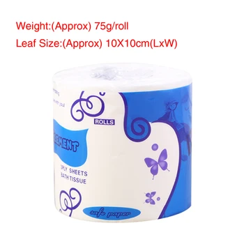 

10rolls Toilet Paper Skin-friendly For Daily Use Portable Soft Smooth Workshop Restaurant 3 Layers Biodegradable Mix Wood Pulp