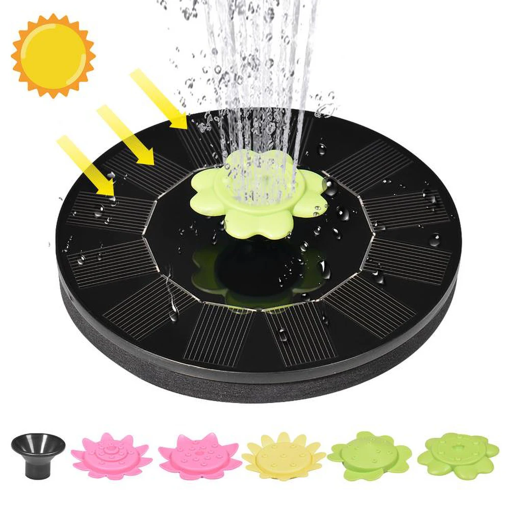 Mini Floating Lotus Leaf Petal Solar Fountain Bird Bath Fountain Pool