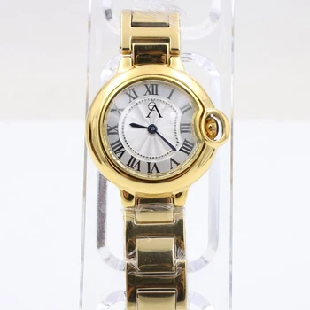 

18K Goldl Women watch 32mm white dial sapphire glass luxury AAA quality quartz Tick Ladies delicate watches Girls Gift