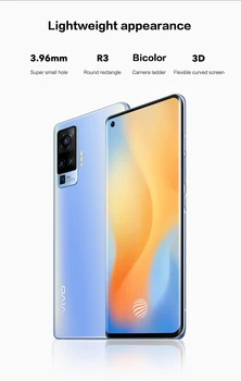 Перейти на Алиэкспресс и купить Сотовый телефон vivo x50 pro, Snapdragon 765g, AMOLED экран 6,56 дюйма, аккумулятор 4315 мАч, 33 Вт, функция Dash Charge 8 Гб 128 ГБ, NFC 60x Zoom
