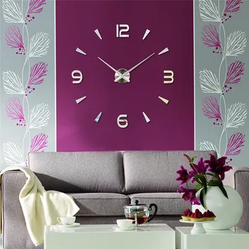 

3D Wall Stickers Wall Clock Modern Design Fashion Living Room Clocks Large Wall Clock DIY Home Decoration Acrylic + EVA XNC