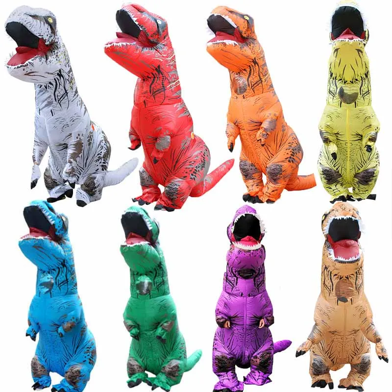 

Cosplay Feminino t rex Dino Rider Suit T-Rex Costume Purim Adult Men Halloween Inflatable T Rex Dinosaur Costume For Kids Women