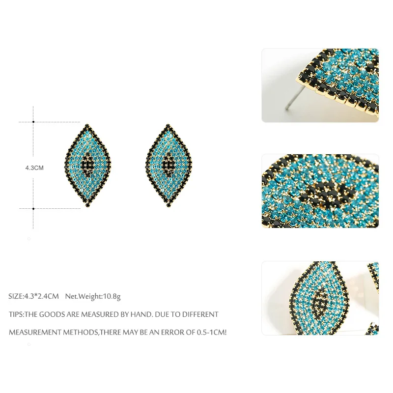 Yhpup индивидуальные трендовые индийские стильные Синие стразы серьги-гвоздики Геометрические Этнические Роскошные ювелирные изделия с кристаллами для женщин вечерние S925