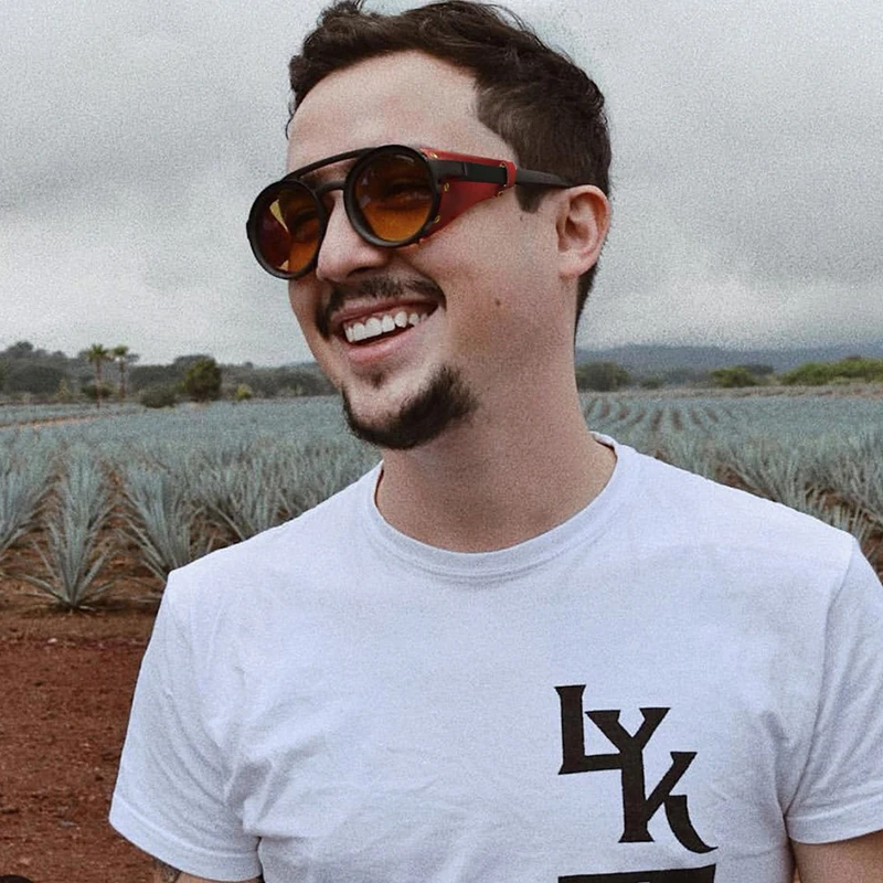 Eyecrafters 2021 Vintage Männer Steampunk Brille Sonnenbrille Frauen Retro Shades Mode Leder mit Seitenschilde Runde Sonne_voghion.com