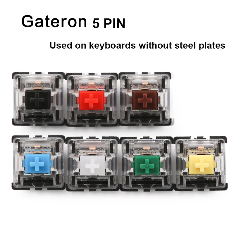 Механическая клавиатура Gateron switch 5 контактов прозрачный чехол синие красные