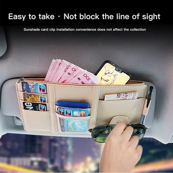 

Universal Car Sun Visor Card Holder Multifunction Organizer Storage Bag For Glasses Cards Tickets Tools Auto Car Accessories K