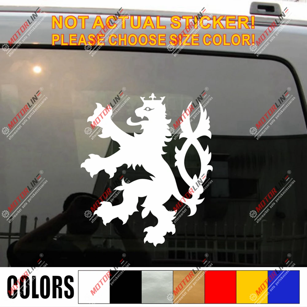 

Czech Republic Lion Decal Sticker Czechs Car Vinyl pick size color no bkgrd a