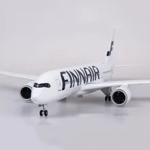 

47CM 1/142 Scale FINNAIR Airline Diecast Plastic Resin Airplane Model Airbus A350 With Light and Wheel Collection For Child