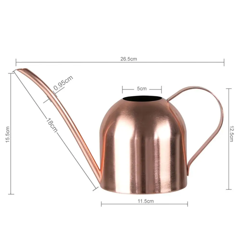 500ML Stainless Steel Watering Pot Gardening Potted Small Golden Watering Can Indoor Succulent Long Mouth Watering Flower Kettle - Цвет: C