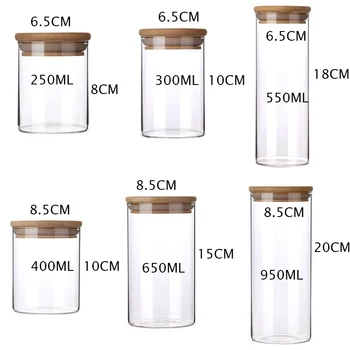 

Candy Jar for Spices Glass Transparent Container Glass Jars with Lids Cookie Jar Kitchen Coffee beans spices box Sorting Storage