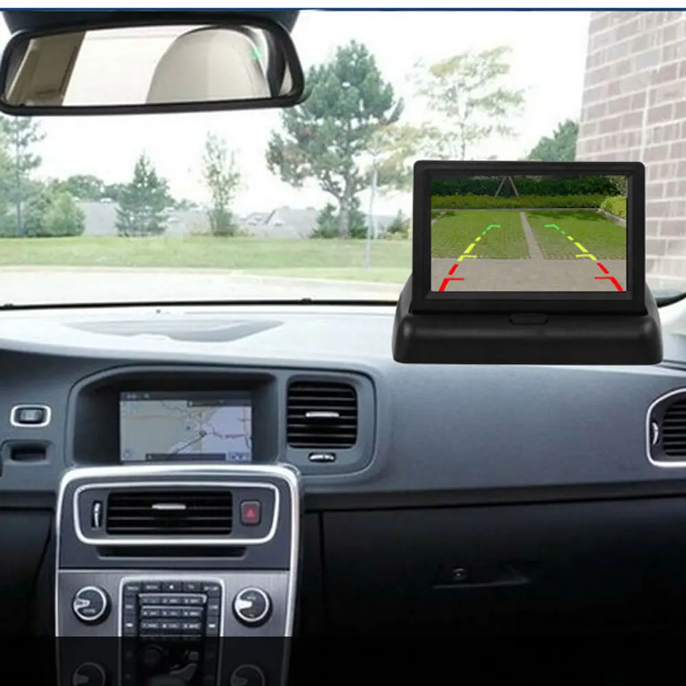 car tv monitor 4.3 inch TFT LCD Car Monitor Parking Assistance RU European License Plate Frame Rear View Camera Car Display monitor for auto car headrest monitor