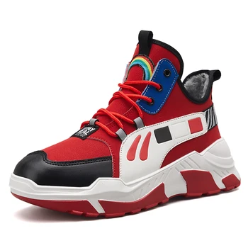 

Men Professional High-top Basketball Shoes Plus Velvet Cushioning Light Basketball Sneakers Mesh Breathable Outdoor Sports Shoes