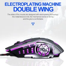 Механическая игровая светодиодный Мышь 3200 точек/дюйм, Проводная компьютерная оптическая игровая мышь беззвучная Мышка для портативных ПК