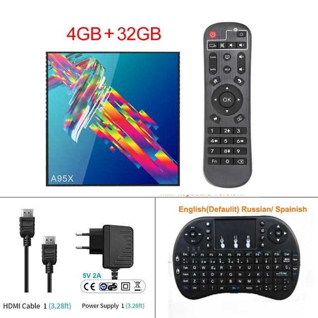 4G 32G With key ТВ приставка Android 9 A95X R3 RK3318 Смарт ТВ приставка 4 Гб 64 Гб USB3.0 2,4G 5G Wifi Google Play Store Netflix Youtube IP tv 4K медиаплеер - Цвет: 4G 32G With key