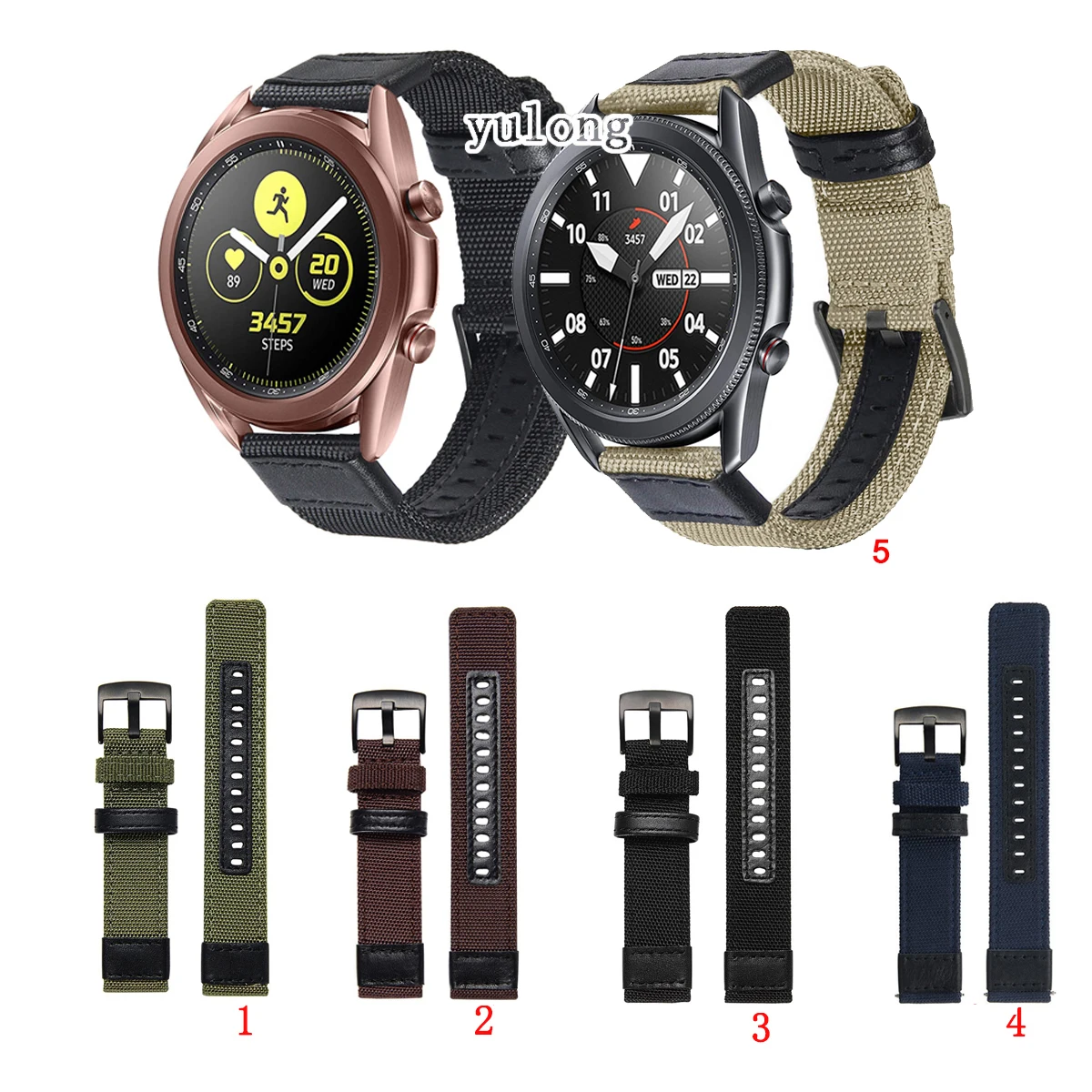 

Woven Nylon Watch Band Strap For Samsung Galaxy Watch3 41mm 45mm Smart Watch Sport Wristband Correa for Watch 42mm 46mm