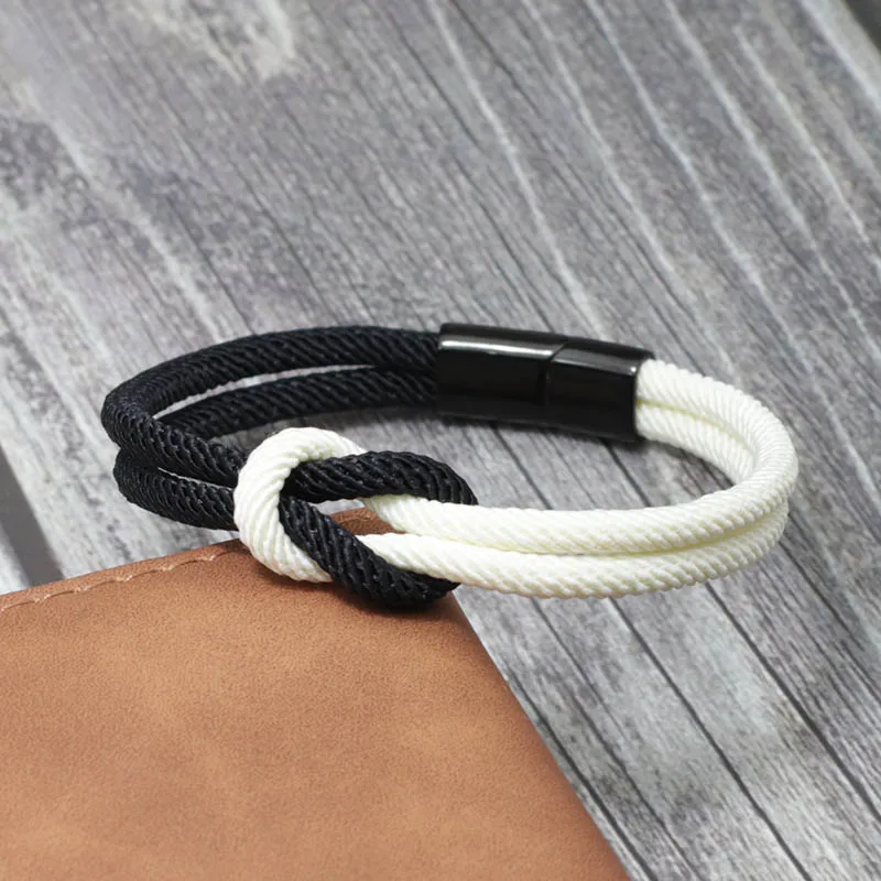 2022 Fashion Men Rope Bracelet Concentric Knot 100% Unfading Stainless Steel Braclet Gift For Him Camping Survival Braslet Joias - Image 3