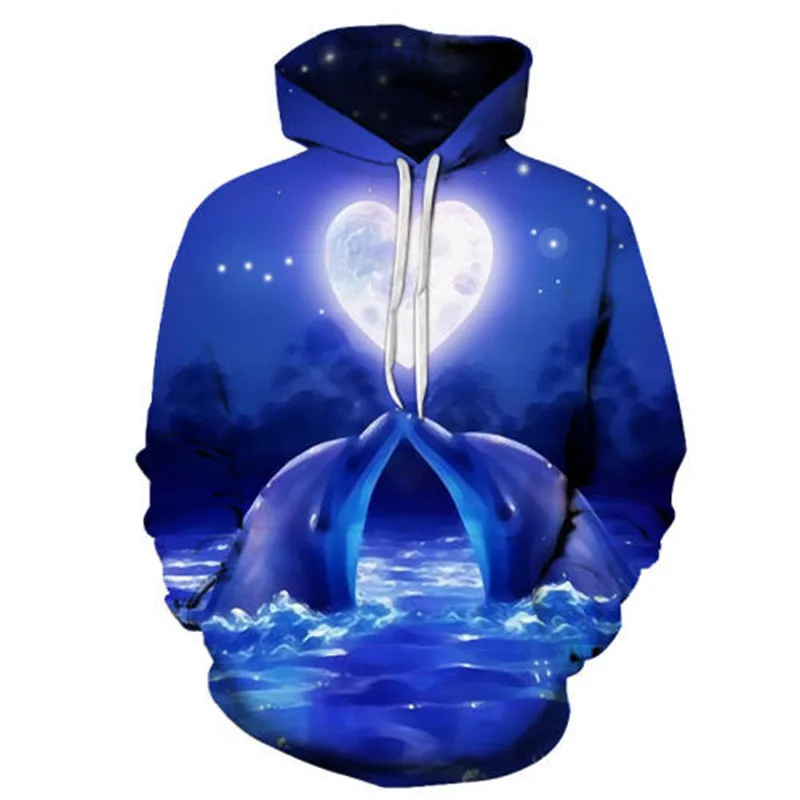 Waliicorners Long Sleeve Hooded Kawaii 3D Dolphin Pocket Loose Sport Sweatshirt 6 H6facc2e5618b44d38e5e15fbaa17d5f6X