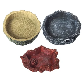 

Pet Reptile Feeder Bowl Basin Resin Non-Toxic Food Water Pot Turtle Tortoise Scorpion Lizard Crabs for Pets Feeding Tray