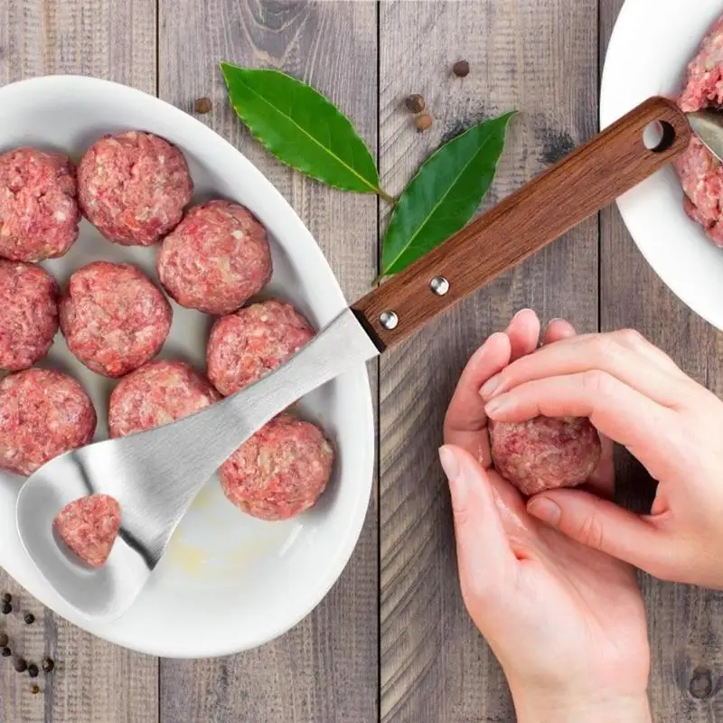 Антипригарный Meatball Maker Нержавеющая сталь кухонная ложка DIY приспособление для отливки инструмент