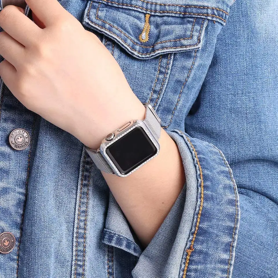 apple watch stainless steel case with milanese loop