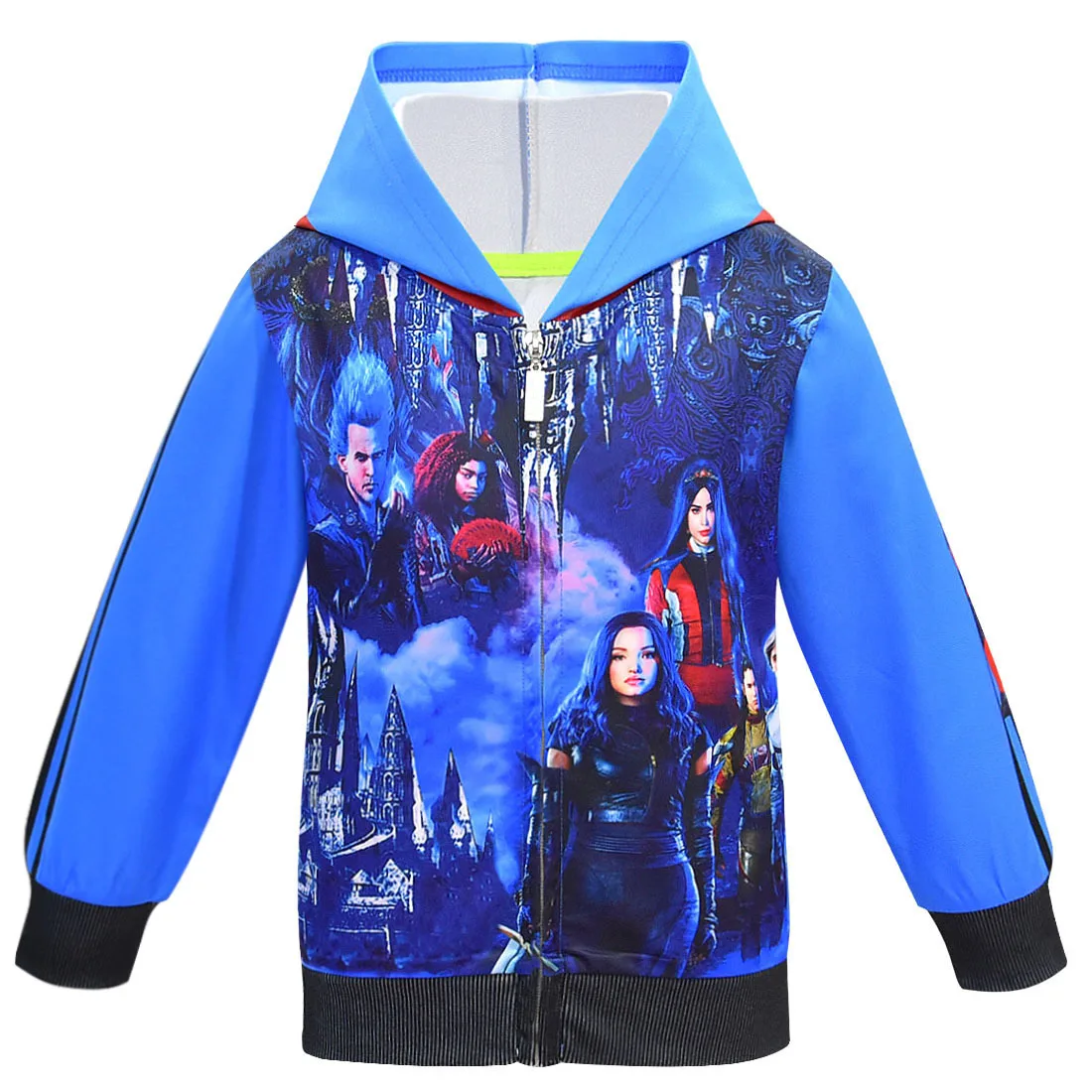 The descendants 3/куртки для мальчиков детские толстовки весенне-осенние повседневные пальто для девочек кардиган с капюшоном, свитера, одежда+ шарф