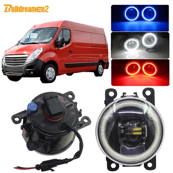 

Buildreamen2 Car 4000LM LED Bulb Fog Light Lens Angel Eye Daytime Running Light DRL 12V Accessories For Opel Movano 2000-2010