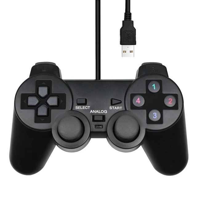 Mando de juego con cable USB para PC, Joypad para Windows, ordenador portátil, color negro, para WinXP/Win7/8/10 1