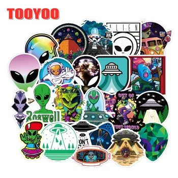 

10/50Pcs/set UFO Outer Space Spacecraft Rockets Stickers For Guitar DIY TOY Bicycle Car Skateboard Snowboard Laptop Luggage