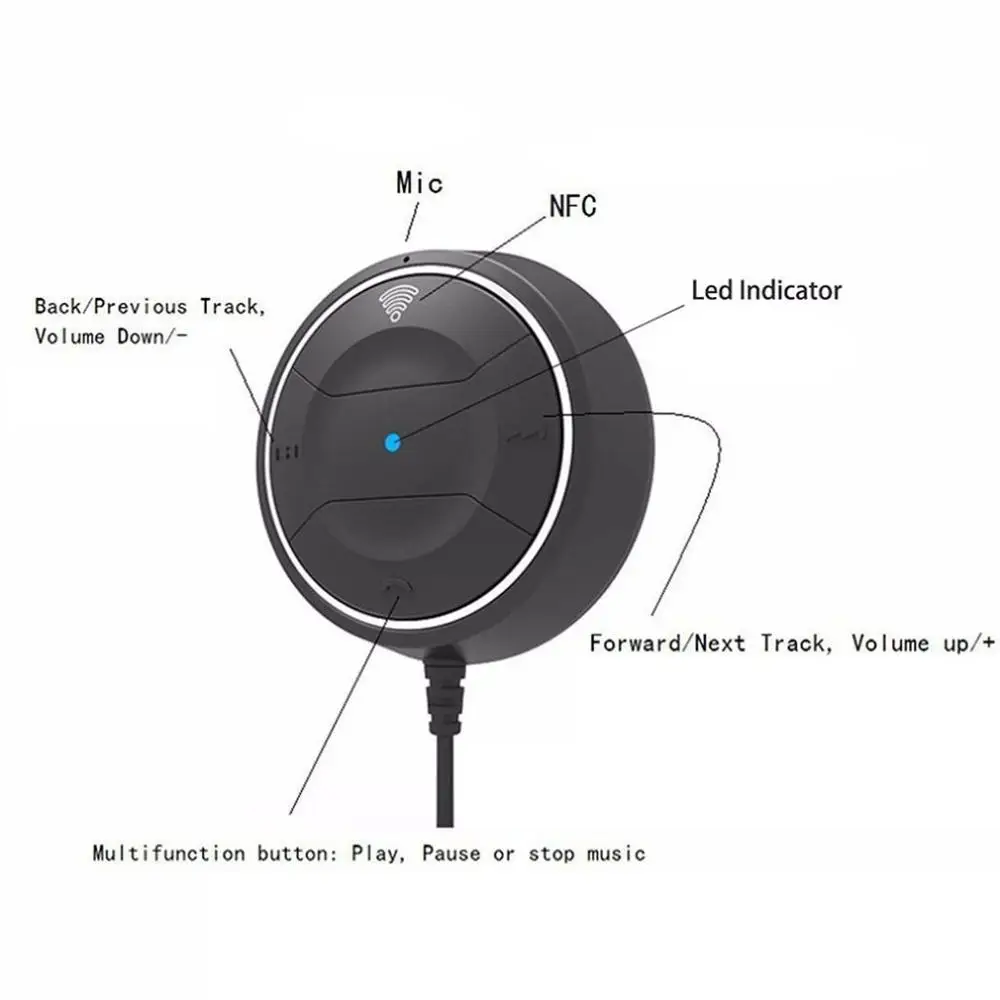 Car Wireless Hands-Free Car Wireless Audio Receiver One For Two Nfc Function Professional Fashion Portable