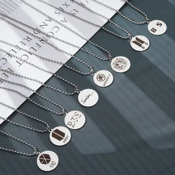 

1 Pcs Kpop Bangtan Boys Army GOT7 Blackpink Twice Exo Monstar-x Pendant Necklace Stainless Steel Jewelry Fans Gifts Collection