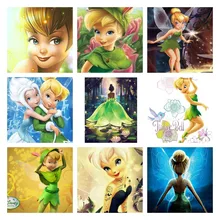 Disney 5d Diy Diamond Painting Beautiful Fairy Full Square/Round Rhinestone Diamond Embroidery Cross Stitch Kits Home Decoration