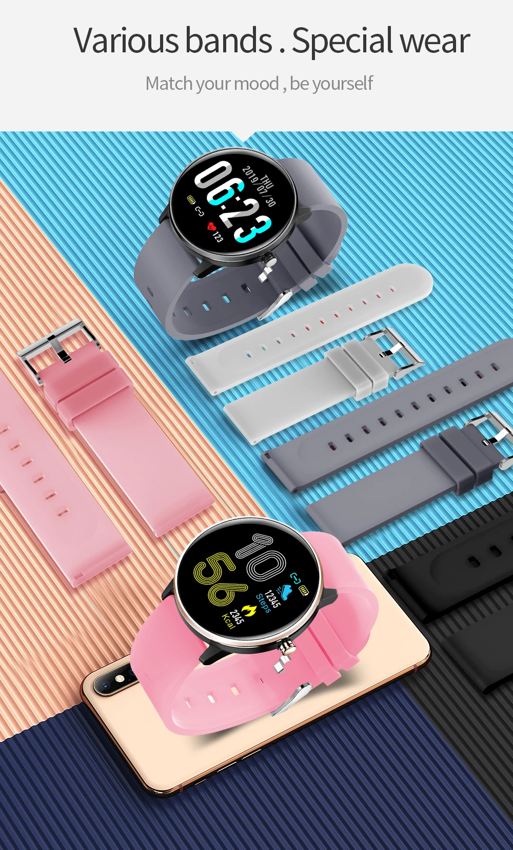 LYKRY MX6 умные часы для мужчин и женщин монитор сердечного ритма IP68 водонепроницаемые спортивные часы браслет для Xiaomi huawei Android IOS