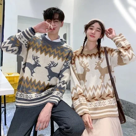 

Autumn & Winter Laziness-Style Korean-style Sweater Men's Teenager Loose-Fit Different Sweater Trend Autumn Clothing Couple Clot