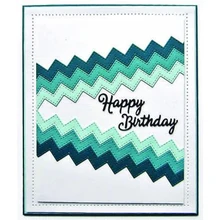 Birthday Layered Wave Frame Metal Cutting Dies Scrapbooking Craft DIY Decorate Photo Album Embossing Paper Card New Die Cut