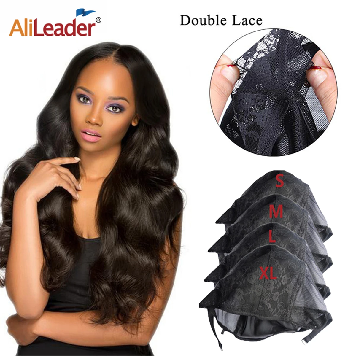 Alileader Best Wig Cap For Making Wigs Cheap With Adjustable Strap Lace Wig Net Cap Small Weaving Caps For Wig Making Free Ship