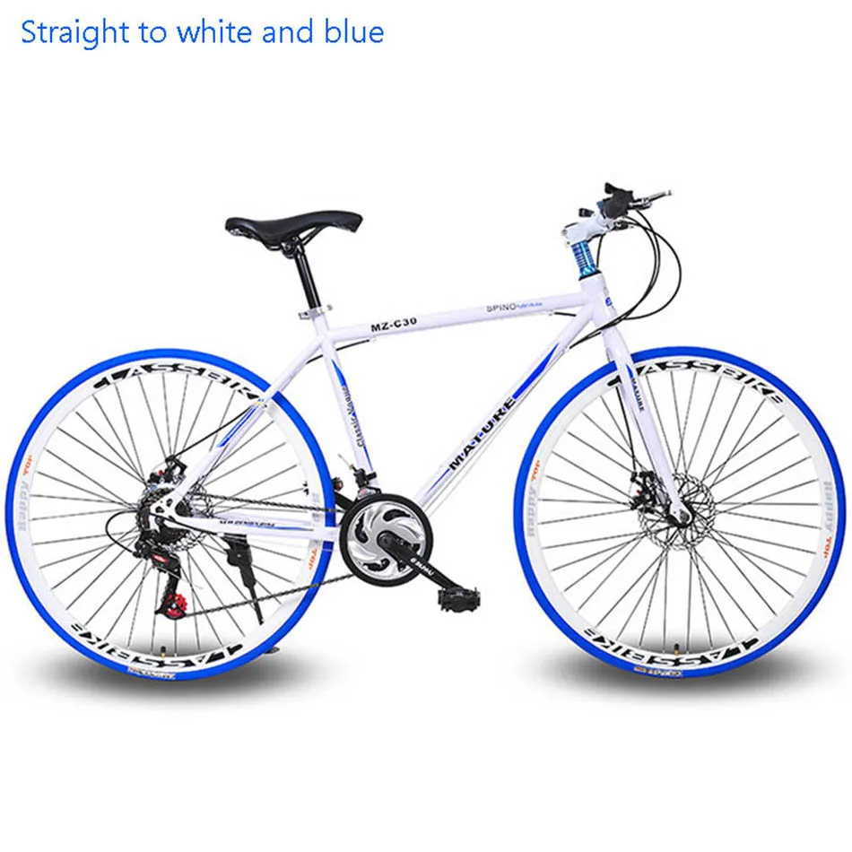 28 дюймов 21 скоростной велосипед рама для езды на велосипеде 21 скоростной дисковый тормоз высокий человек MTB велосипед 4 цвета на выбор - Цвет: Straight-Blue
