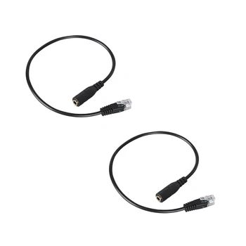 

2Pcs 3.5Mm Plug Jack To RJ9 Phone Headset To Office Phone Earphone Adapter Cable