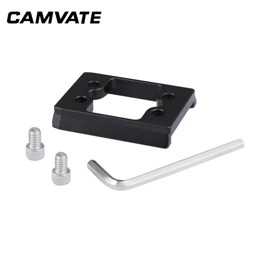 

CAMVATE Manfrotto Style Quick Release Base Plate Adapter With 1/4" Mounting Points For DSLR Camera Cage Rig C2287