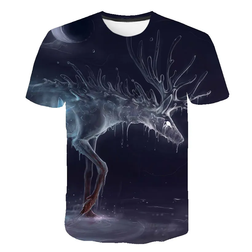 New 2020 Summer Animal t shirt Men 3d T-shirt Deer T Shirt abstract Shirts Galaxy Funny Clothes Mens Vintage Clothing | Мужская одежда