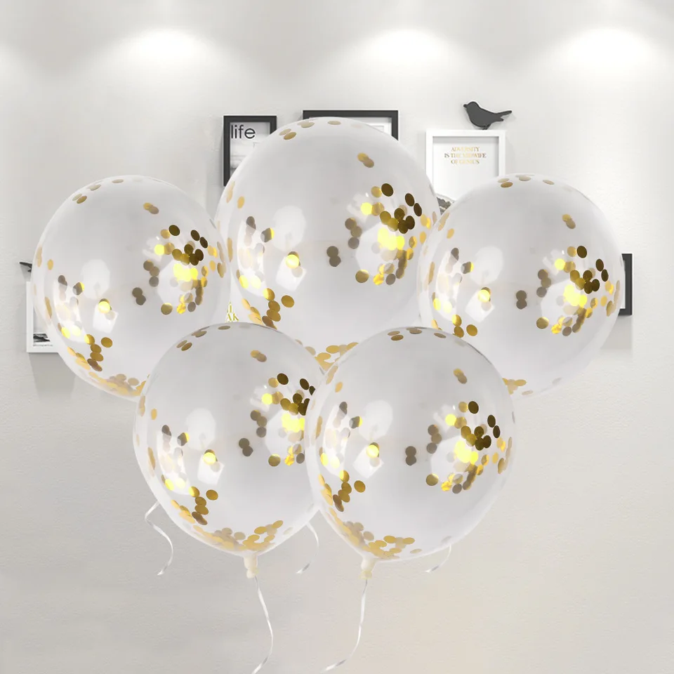 5pcs Pack 12 Inch Confetti Balloons Wedding Party Decorations Latex Confetti Balloon Kids Happy Birthday Decoration Ballons Accessories Aliexpress