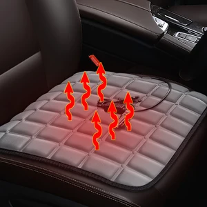 Image 3 - 12V 5V Vehicle / USB Charging Square Heated Car Seat Cover Protector Front Rear Seat Pad Chair Cushion Car Interior Accessories