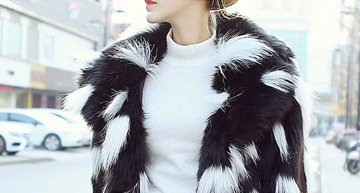 Новинка, зимнее женское пальто из искусственного меха, отложной воротник, длинная куртка, женская черная, белая, имитация лисьего меха, пальто D628