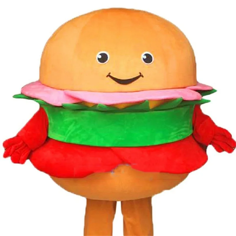 2019 Advertising Fast Food Mascot Costume Hamburger Cosplay Fancy Dress Clo...
