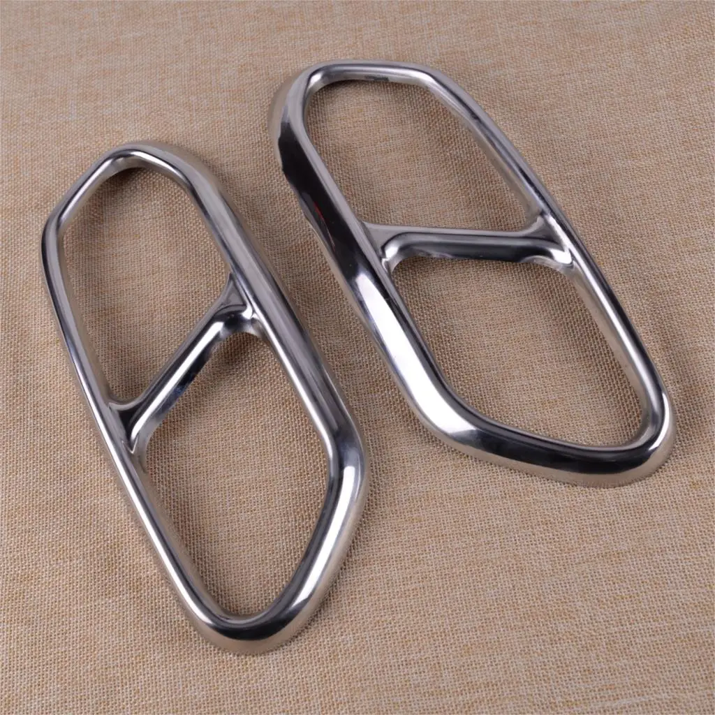 

DWCX 2PCS Accessories Stainless Steel Tail Muffler End Tip Throat Exhaust Pipe Cover Trim Silver Fit For Volvo XC60 2018 2019