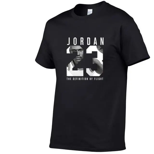 Новая брендовая одежда Jordan 23 Мужская футболка Swag Хлопковая мужская футболка с принтом Homme fitness Camisetas хип-хоп Футболка - Цвет: Black 76