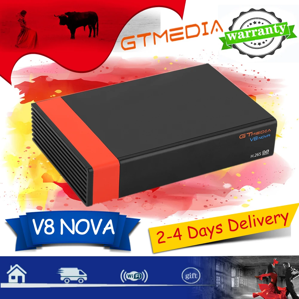 En oferta 1080P Receptor Gtmedia V8 Nova construido-en el Receptor de WIFI satelital H.265 GTmedia V8X Actualización de Freesat V9 Super v8 Honor no app 6n95Bd8GkVq