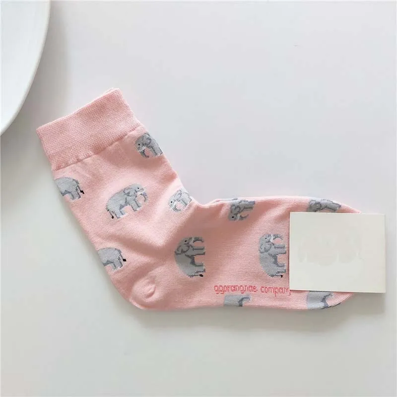 Description Picture 4 of itemSpring Autumn New Product Casual Korean Style Women Animal Cartoon Fox Elephant Rabbit Sheep Cotton Tide Short Socks